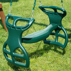 Gorilla Playsets 04-0037-G Dual Ride Glider Back-To-Back Tandem Swing, Green, Gr