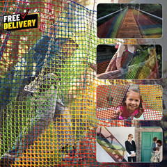 Climbing Cargo Net 6.5 X 9.8 Double Layers Playground Safety Net Kids Backyard..