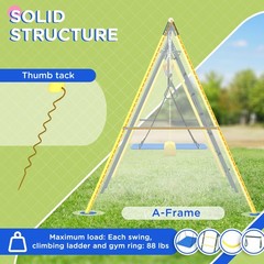 Metal Swing Set for Backyard 5 in 1 Design for Ages 3-8, Yellow