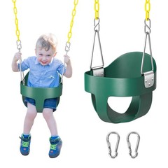 Toddler Swing, Baby Swing Outdoor –High Back Full Bucket Swing Set, 330lb Cap…
