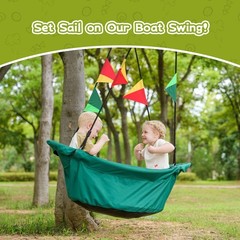 Large Platform 53” RPET Boat-Shaped Swing, Canoe Tree Swing for , Eco-Friend…