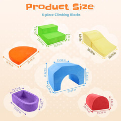 6-Piece Soft Foam Climbing Blocks for Toddlers & Babies – Indoor Baby Climbing T