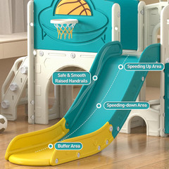 9-in-1 Toddler Slide & Climber Playset with Basketball, Ring Toss & Car House