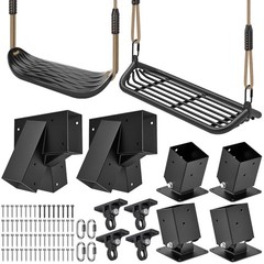B: 4 Black Base Bracket +2 Black Frame Bracket + 4 Swing Hanger +2 Swing Seat