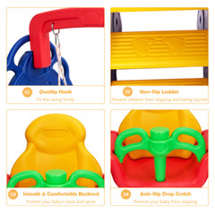 3-In-1 Toddler Climber and Swing Playset with Basketball Hoop