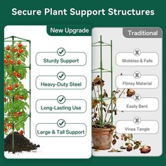 Halatool 6 Pack 60 inch Tomato Cages Adjustable Metal