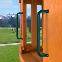 17 Inch 6 Pieces Green Outdoor Metal Safety Handles for Green -6 Pcs