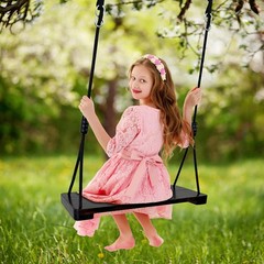 Wooden Swing Seat, Outdoor Swing Set Accessories for Backyard, Height Adjusta…