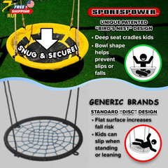 Triple Swing & Saucer Backyard Swing Set for Kids 600LBS 3 Sling Swings Saucer S