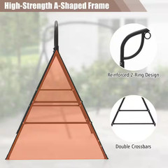71 In. Metal Patio Swing Stand with 2-Ring Design and Double Side Bars