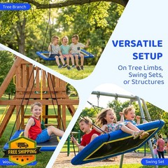 Hotjump 60” Rectangle Platform Tree Swing Blue 02