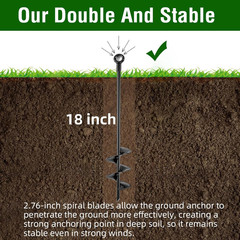 Ground Anchors Heavy Duty, Swing Set Anchor Kit 18 Inch 4 Pack Screw in Earth An