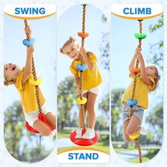Climbing Rope Tree Swing with Platforms and Swing Seat Outdoor Playground Acc…