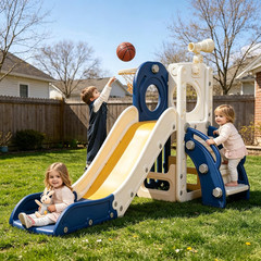 Toddler Slide, Outdoor Indoor Slide for Toddlers 1-3, Freestanding Slides with B