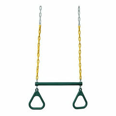 18 Steel Trapeze Swing Bar Rings 36 Heavy Duty Chain Swing Set Accessories Green
