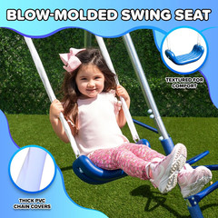 Taylor 700Lbs Galvanized Metal Swing Set for Kids for Backyard & Outdoors with T