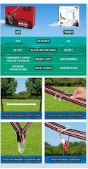 Profana Ninja Obstacle Course ~ 32 Pcs. 65 Ft. Slack Line + 9 Obstacles