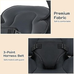 Electric Baby Swing Remote Control 5 Speeds Detachable Seat Black 0-6M