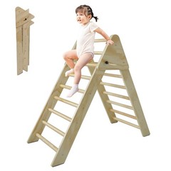 Wooden Foldable Climbing Triangle Ladder Montessori Play Gym for Kids 1-7 y.o.