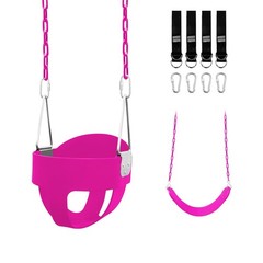 Toddler Swing Set for Outside – High Back Full Bucket Seat with 4 Hanging Str…