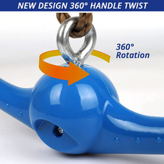Ninja-Twister Swing Spins Set: Slackline Attachments – 360° Handle Twist-Spin Fl