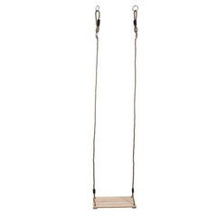 Wooden Bench Swing w/ Adjustable Rope, 100lb Capacity, for Playset or Tree