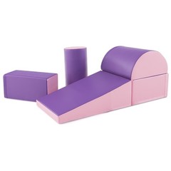 5-Piece Kids Climb Crawl Activity Playset Purple Indoor Foam Block Safe Soft