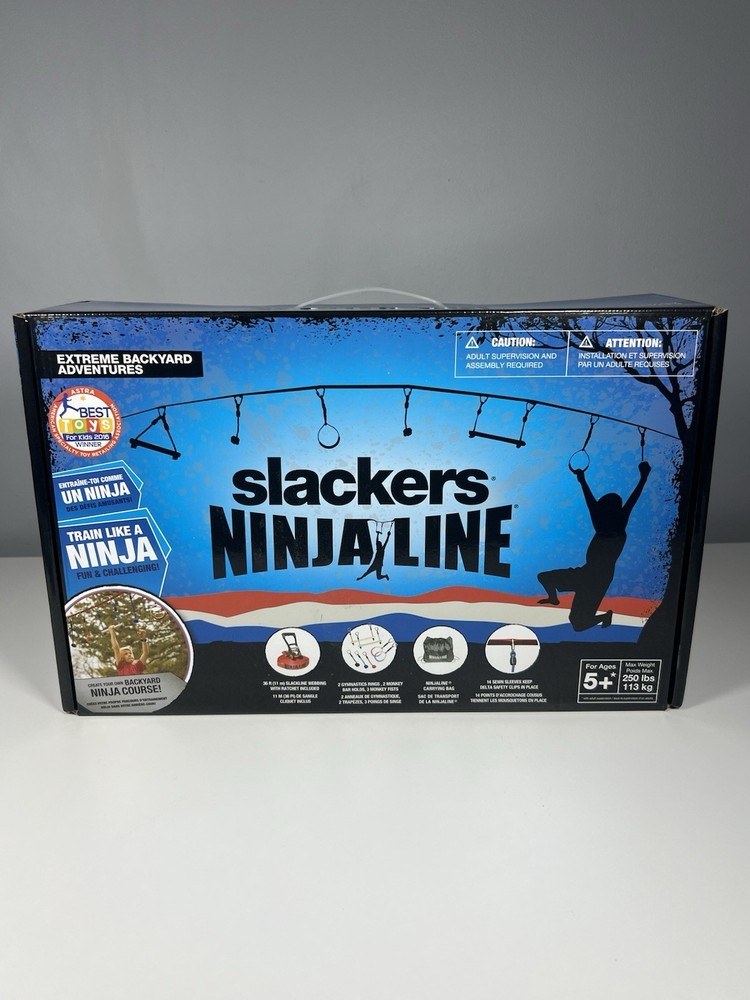 Slackers Ninja Line Slackline Obstacles Grip Ninja Warrior Training. New In Box