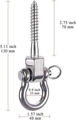 Heavy Duty Swing Hangers – Set of 2 Stainless Steel Screw Brackets for Indoor…