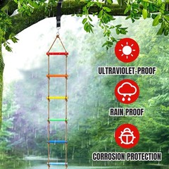 6.8ft Climbing Rope Ladder for Kids or Adult – Climbing Game for Swing Access…