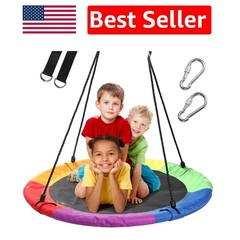 Family-Friendly 40” Saucer Tree Swing with Soft Sponge Frame – Quick Setup
