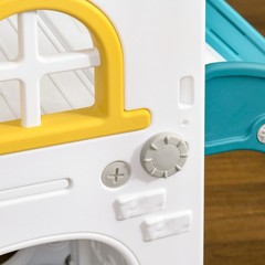 5 in 1 Toddler Slide with Basketball Hoop for 1-3 Years Olds, Yellow