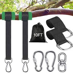 Safe Tree Swing Hanging Straps Kit, 3FT//15FT/20FT, Heavy Duty Holds 10FT black