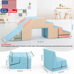 4 in 1 Foam Climbing Blocks for Toddlers Indoor Soft Climb and Crawl Play Climbi