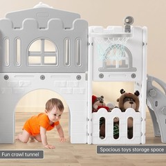 8 In 1 Toddler Slide, Kids Slide with Climber Playground, Indoor Outdoor Playset