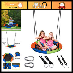 40″ Kids Saucer Tree Swing Set – Heavy-Duty Oxford Fabric, Steel Frame, 550 lb C