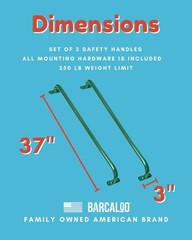 37 Inch Playground Accessories Metal Safety Handles – Long Green Grab Handle …