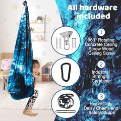 HiCamer Double Layer Sensory Swing for Kids & Adults Holds up to Ice Teal