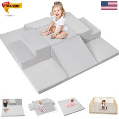6-Piece Foam Climbing Blocks for Toddlers, Climb and Crawl Soft Foam Play Set…