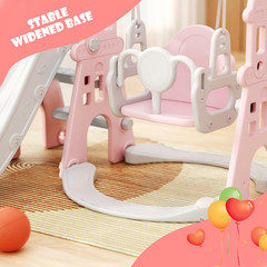 4-In-1 Toddler Slide and Swing Set, Kids Slide with Climber, Swing, Basketball H