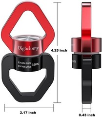 Black Red Aluminum 35KN Swing Swivel with 2 Carabiners for Kids & Aerial