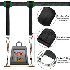Safe Tree Swing Hanging Straps Kit, 3FT//15FT/20FT, Heavy Duty Holds 10FT black