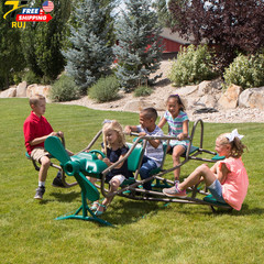 Kids’S Ace Flyer Metal Teeter Totter Green and Brown 90135