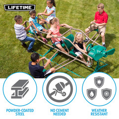 Lifetime Kids’s Ace Flyer Metal Teeter Totter, Green and Brown (90135)