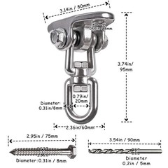 Set of 2 Heavy Duty Swing Hangers Stainless Steel 304, Double Protection Desi…