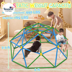 6FT Climbing Dome for Kids 3-8, Jungle Gym for Indoor and Outdoor, Geometric Dom