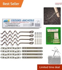 Durable Metal Ground Anchor Kit for Swing Sets, Trampolines & Patio Furniture