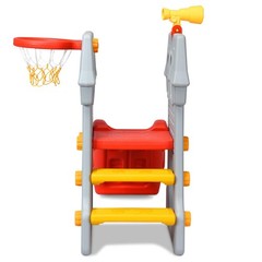 Kids Slide with Basketball Hoop, 4-in-1 Toddler Freestanding Slide, Telescope…
