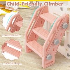 10 in 1 Toddler Slide Set w/Magnetic Whiteboard, Telescope Ring Toss for Ages 3+