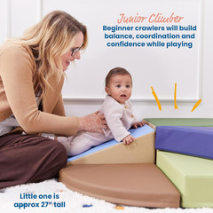 Softzone Junior Tiny Twisting Climber, Beginner Playset, Earthtone, 5-Piece